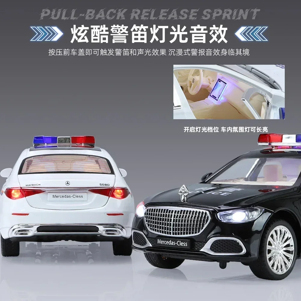 1:24 Scale Mercedes-Benz Maybach S680 Police Car Model 5 1:24 Scale Mercedes-Benz Maybach S680 Police Car Model - Image 5