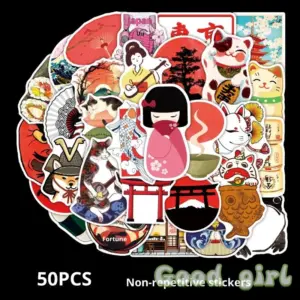 Japanese Graffiti Sticker Set 50 Waterproof PVC 7 S0783d349e7ec43ac8c0d2d107a034f0ef