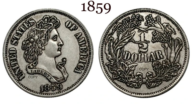 1859 Half Liberty Pattern Replica Coin 7 1859 Half Liberty Pattern Replica Coin - Image 7