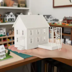 HO Scale White Model House Kit for Scenic Layouts 13 S07c12e8bc3f2428c89c59a6d24c632adl