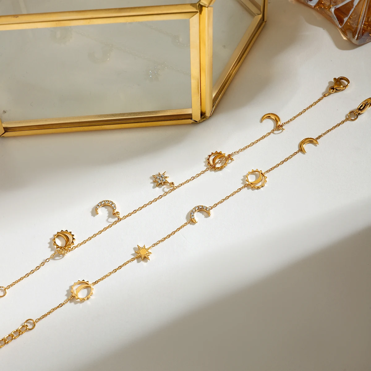 Celestial Stainless Steel Chain Bracelet for Women 5 Celestial Stainless Steel Chain Bracelet for Women - Image 5