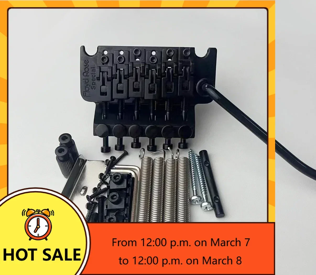 Black Floyd Rose Tremolo Bridge System 2 Black Floyd Rose Tremolo Bridge System - Image 2