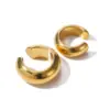 Gold Stainless Steel C-Shaped Clip Earrings