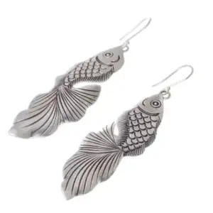 Vintage Goldfish Drop Earrings in Silver and Gold 6 S0819d63a67cf4f978c458f5bb8d8d5dcq