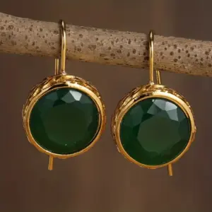 Vintage Green Stone Drop Earrings 11 S081b4ee22b914075a1099be0d3aa0323l
