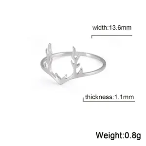 Elegant Elk Antlers Women's Ring in Gold or Steel 14 S08345effda4345949374e870bfe86328v