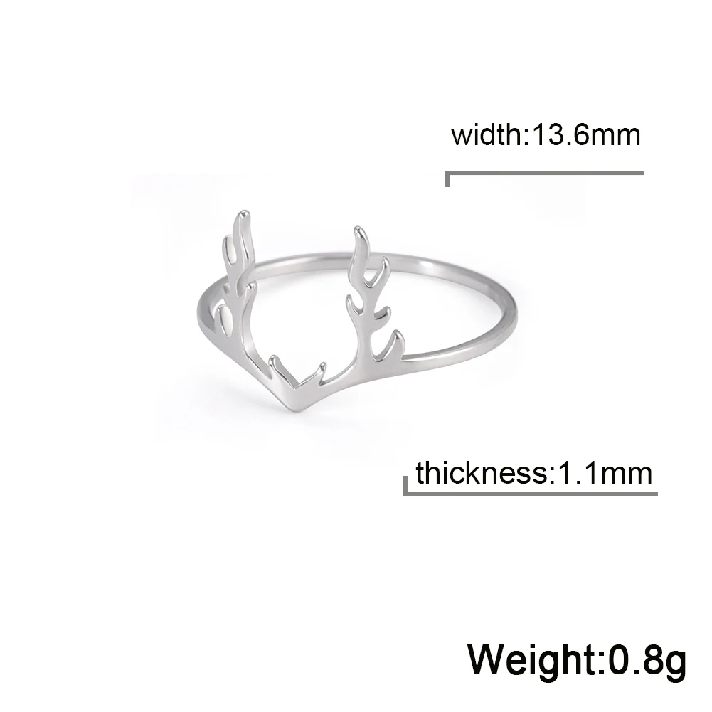 Elegant Elk Antlers Women's Ring in Gold or Steel 7 Elegant Elk Antlers Women's Ring in Gold or Steel - Image 7