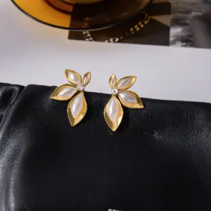Floral Stainless Steel Earrings with Zircon 10 S0848f70cf971462bb9e0b8f1c9dd3425L