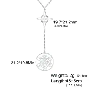 Metatron Cube Witch Knot Necklace in Stainless Steel 16 S08811e4464ba4ea79dbc9bbfcce3ffed5