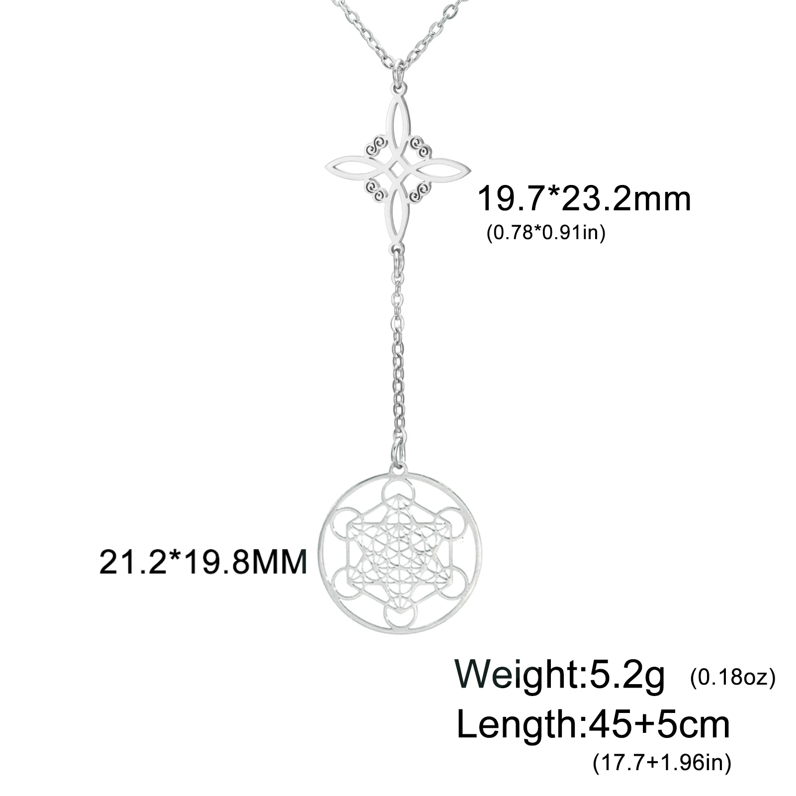 Metatron Cube Witch Knot Necklace in Stainless Steel 7 Metatron Cube Witch Knot Necklace in Stainless Steel - Image 7
