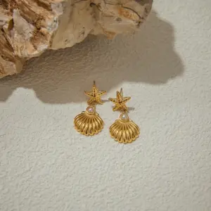 Ocean-Inspired Gold Stainless Steel Drop Earrings 9 S08a656df1ff14d64ba514fefc71188cfT