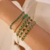 Stainless Steel Green Zirconia Bracelet for Women