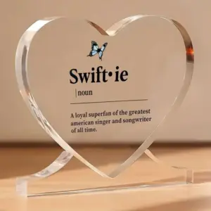 Heart-Shaped Acrylic Desk Plaque with Butterfly Design 8 S08db450f2abb4ef9ba3d34d0d411385cp