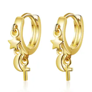 Celestial Silver Earrings with Zircon Stones 8 S090433250c854304abcbb2cdecc7f523S