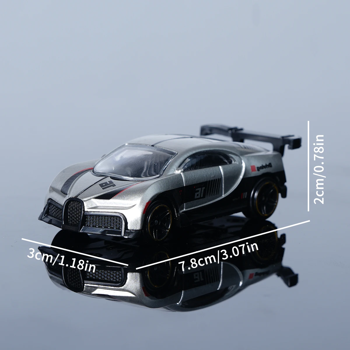 1:64 Silver and Black Supercar Model 5 1:64 Silver and Black Supercar Model - Image 5