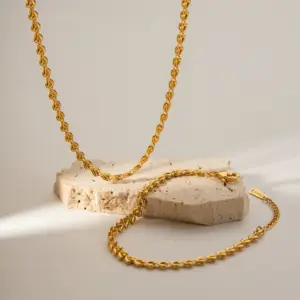 Golden Stainless Steel Heart Jewelry Set 9 S0951f727fb784804b2758b1022d7fa9dg