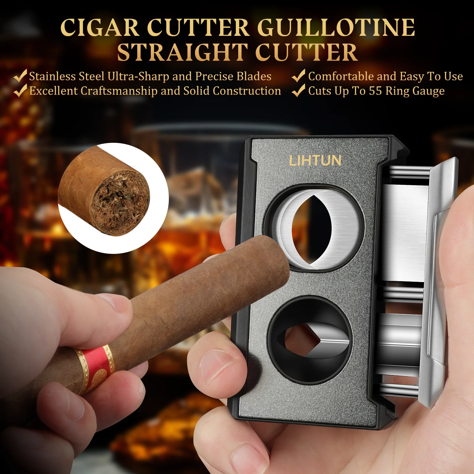 Premium Stainless Steel 4-in-1 Cigar Cutter 4 Premium Stainless Steel 4-in-1 Cigar Cutter - Image 4