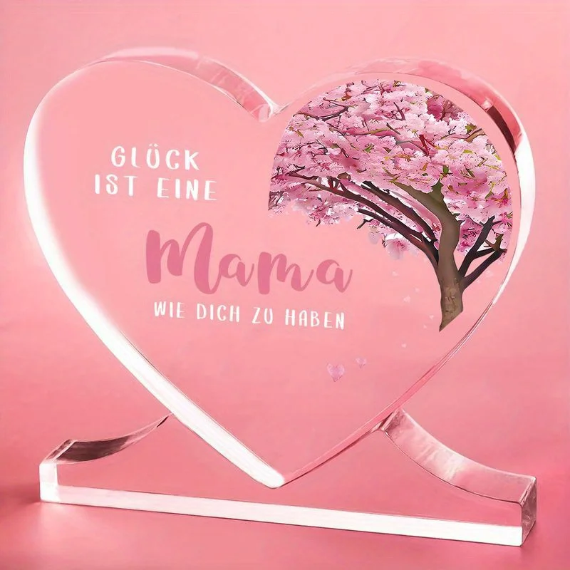 Heart-Shaped Acrylic Home Decor with Cherry Blossom Design 3 Heart-Shaped Acrylic Home Decor with Cherry Blossom Design - Image 3