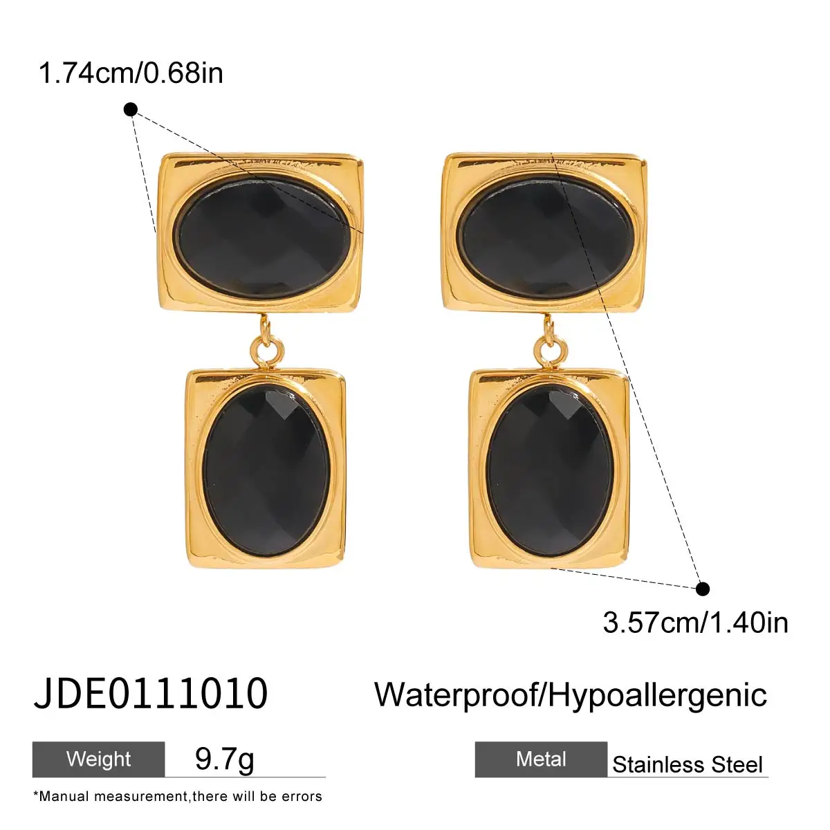 Vintage Gold and Black Stainless Steel Earrings 7 Vintage Gold and Black Stainless Steel Earrings - Image 7