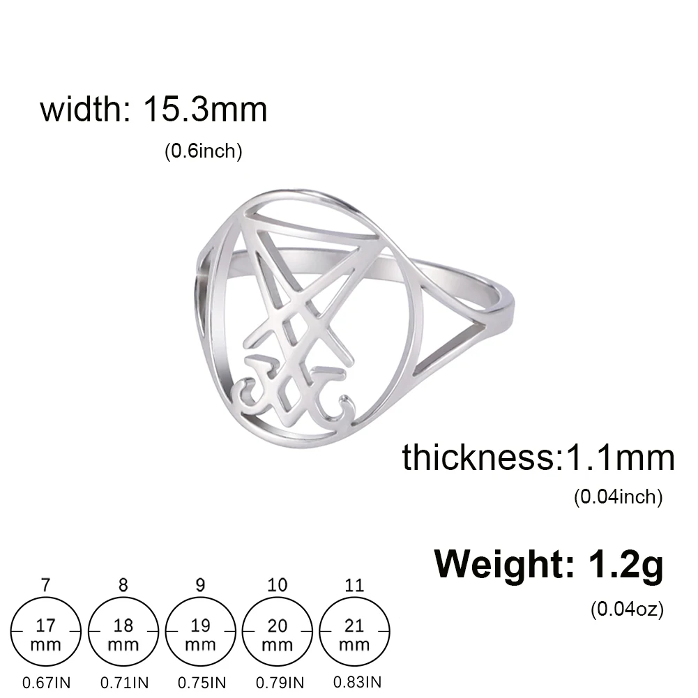 Lucifer Sigil Stainless Steel Ring for Men & Women 7 Lucifer Sigil Stainless Steel Ring for Men & Women - Image 7