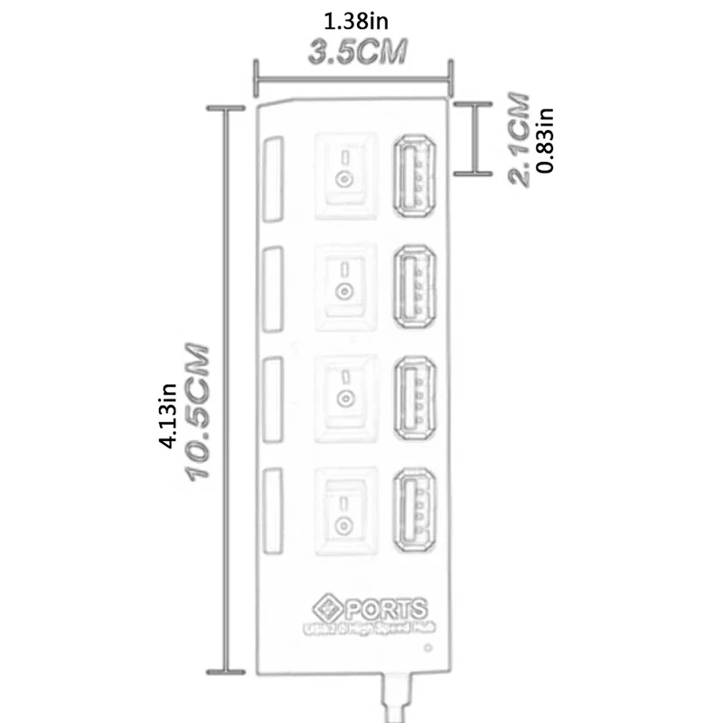 High-Speed USB 2.0 Hub with 4 Ports 6 High-Speed USB 2.0 Hub with 4 Ports - Image 6