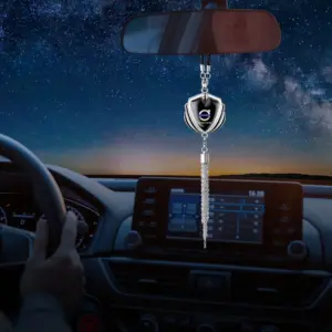 Metal Car Rearview Mirror Pendant with Logo 10 S0a2bbae349614bd0b10dfe035be370baD