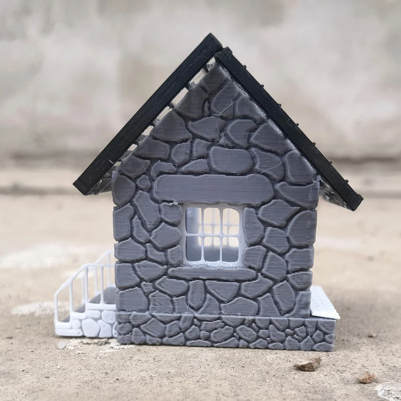 1/87 HO Scale Rustic Stone House Model 3 1/87 HO Scale Rustic Stone House Model - Image 3