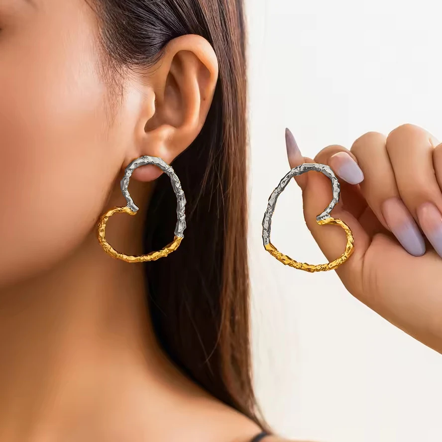 Stainless Steel Heart Earrings for Women 3 Stainless Steel Heart Earrings for Women - Image 3