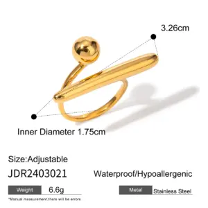 Gold Stainless Steel Geometric Ring JDR2403021 12 S0a9d5fa22e5344fabe7913e7b6478157W