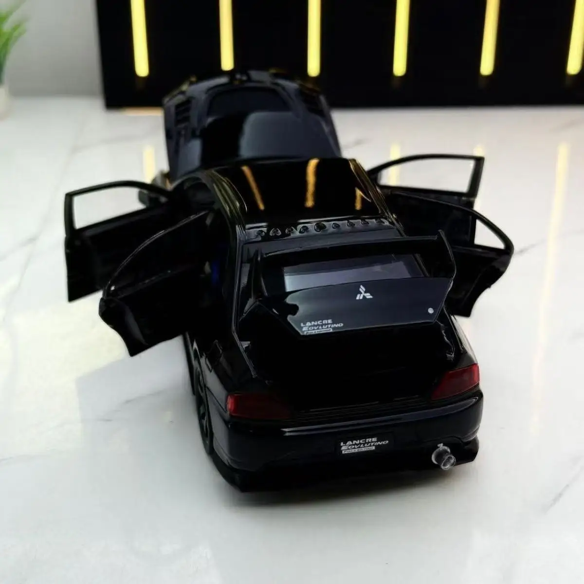 Black Mitsubishi Lancer Evolution Diecast Model | 1:32 Scale 3 Black Mitsubishi Lancer Evolution Diecast Model | 1:32 Scale - Image 3