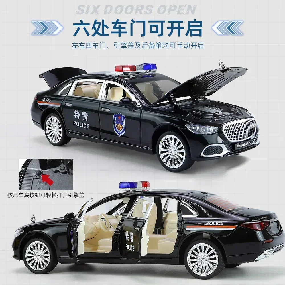 1:24 Scale Mercedes-Benz Maybach S680 Police Car Model 4 1:24 Scale Mercedes-Benz Maybach S680 Police Car Model - Image 4