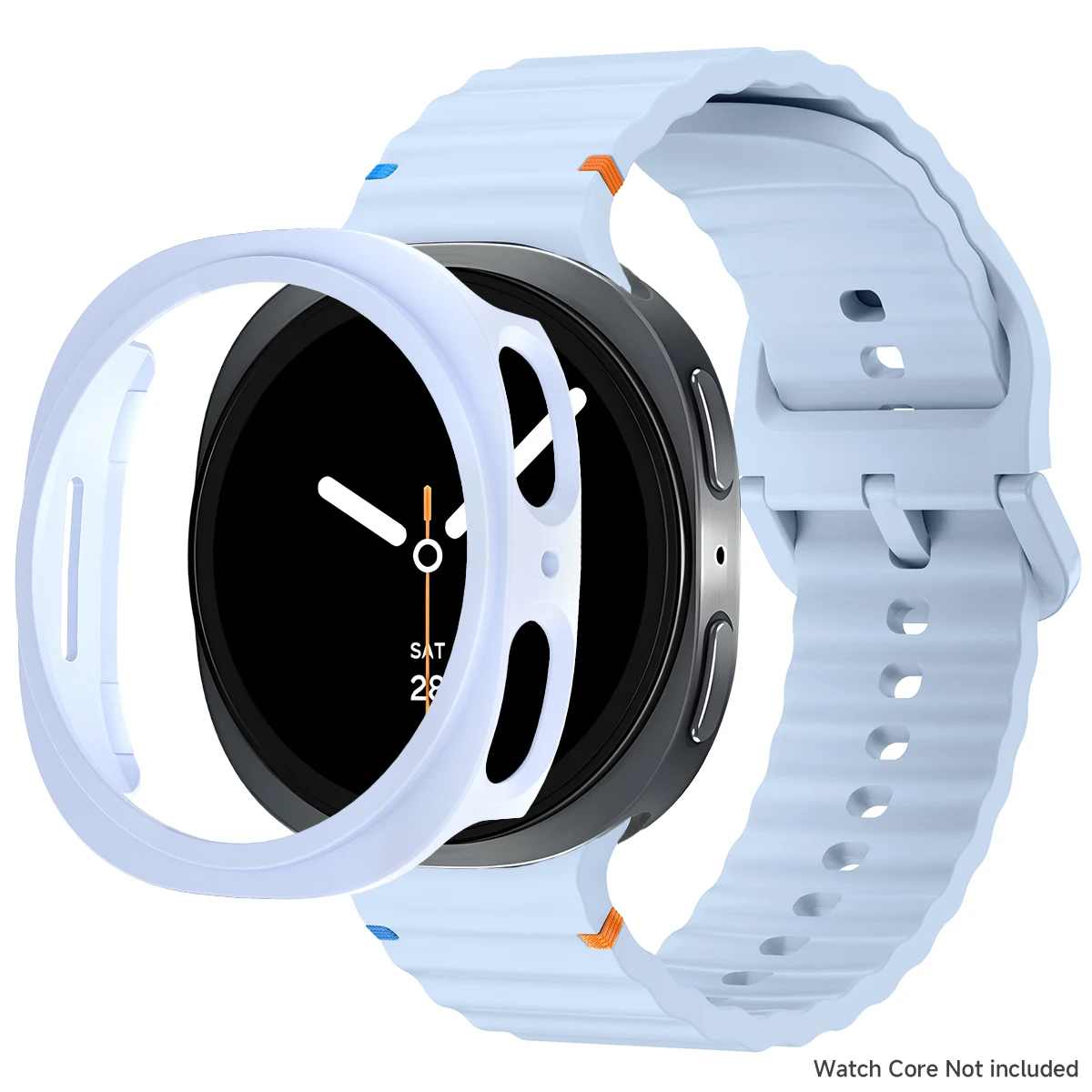 Pink Silicone Strap and Cover Set for Galaxy Watch 8 10 Pink Silicone Strap and Cover Set for Galaxy Watch 8 - Image 10