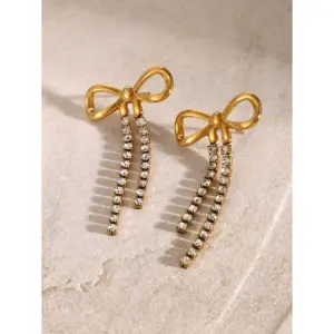 Elegant Gold-Tone Stainless Steel Tassel Earrings 9 S0adf5312f80143eda408a80b9cf6a508G