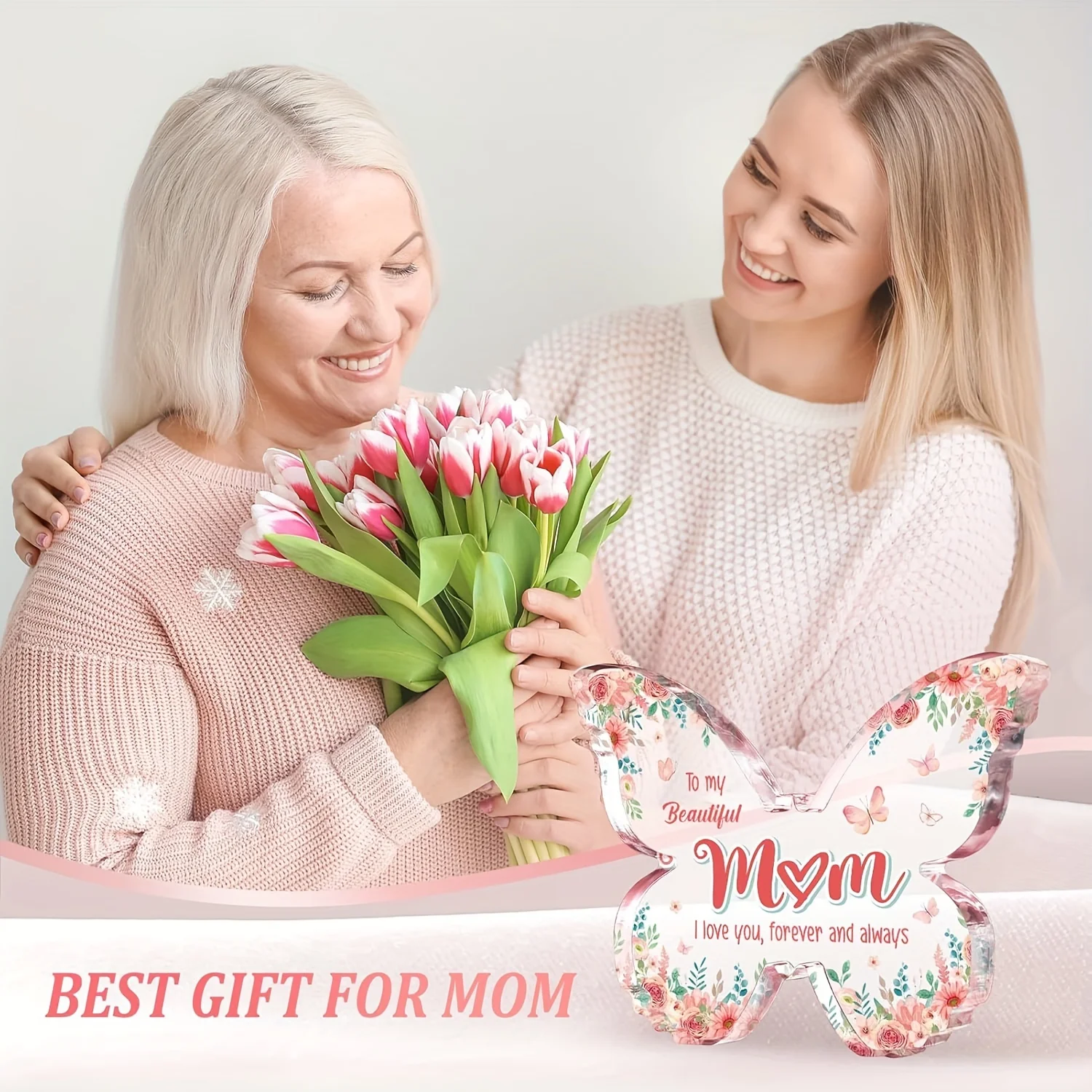 Butterfly-Shaped Acrylic Memorial Plaque for Mom 6 Butterfly-Shaped Acrylic Memorial Plaque for Mom - Image 6