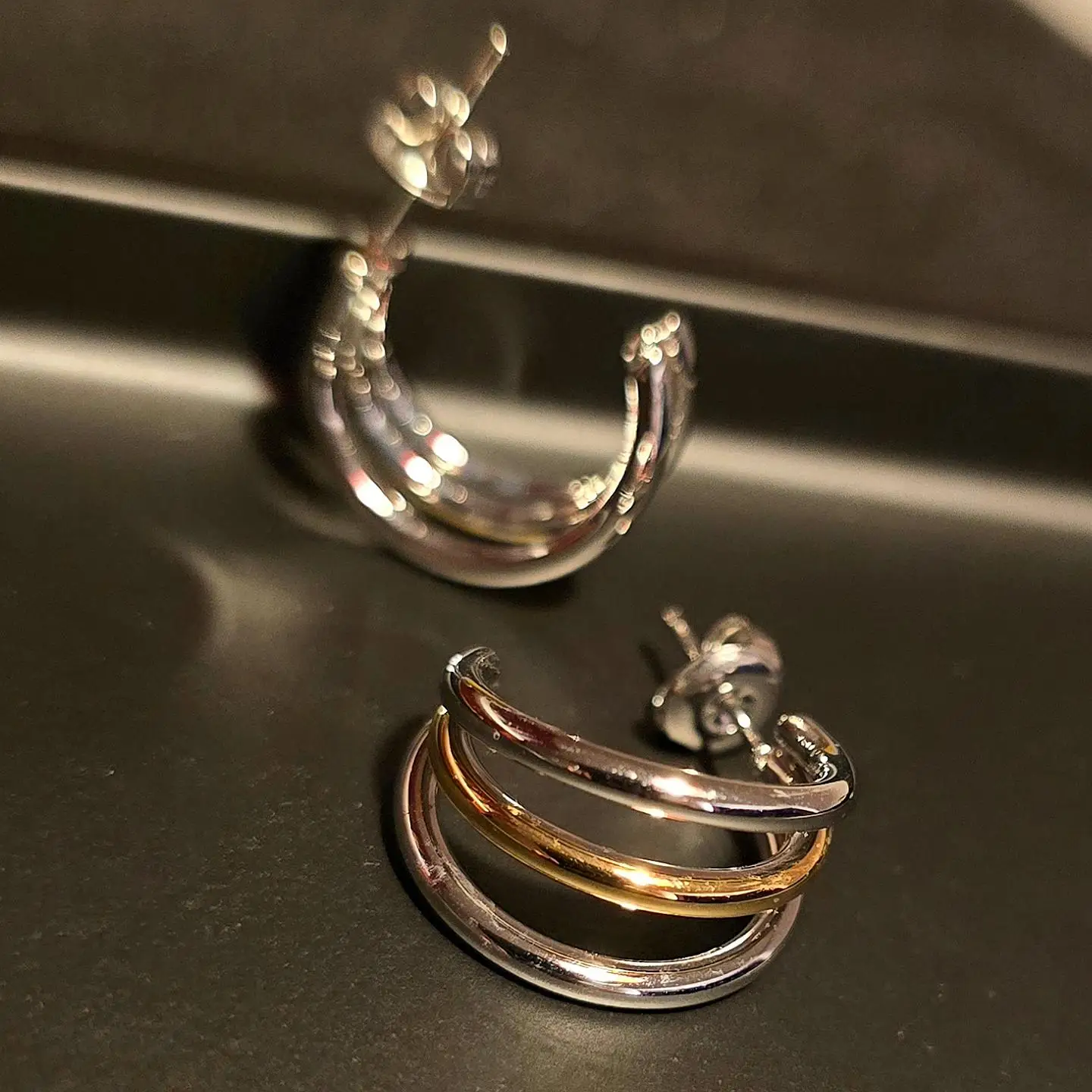 Geometric Stainless Steel Hoop Earrings 5 Geometric Stainless Steel Hoop Earrings - Image 5