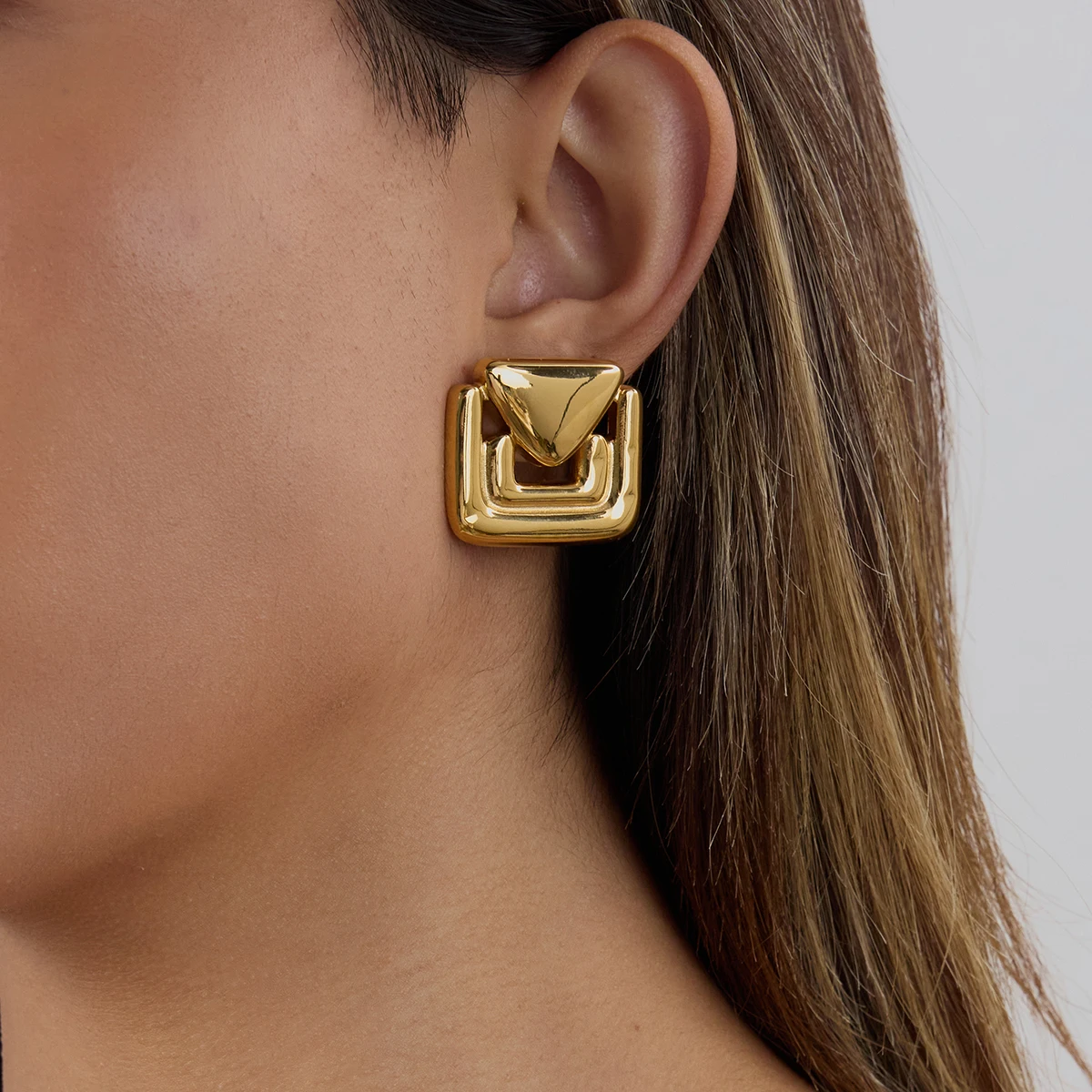 Modern Geometric Stainless Steel Earrings 3 Modern Geometric Stainless Steel Earrings - Image 3