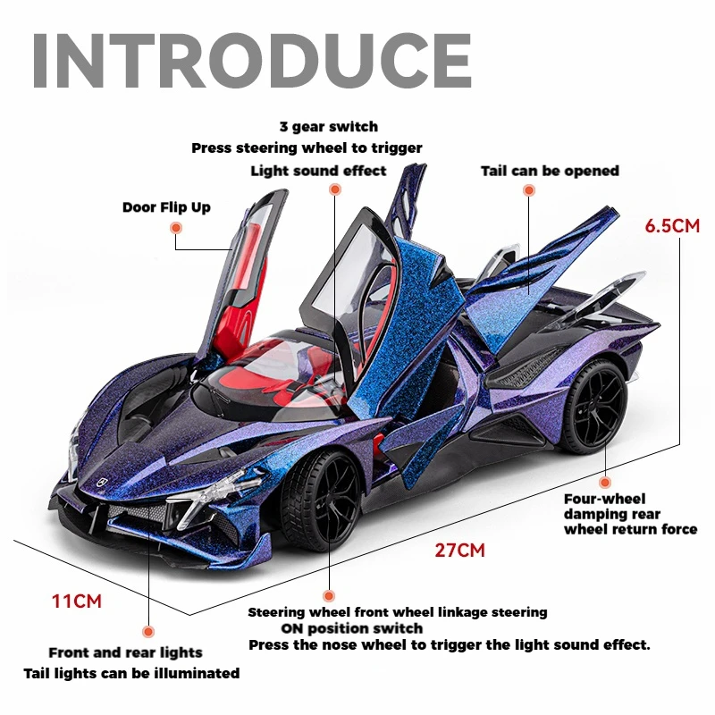 1:18 Scale Supercar Diecast Model in White 3 1:18 Scale Supercar Diecast Model in White - Image 3