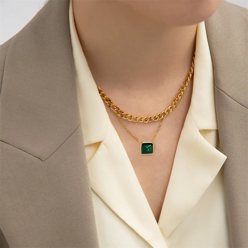 Elegant Stainless Steel Gold-Tone Necklace Collection 5 Elegant Stainless Steel Gold-Tone Necklace Collection - Image 5