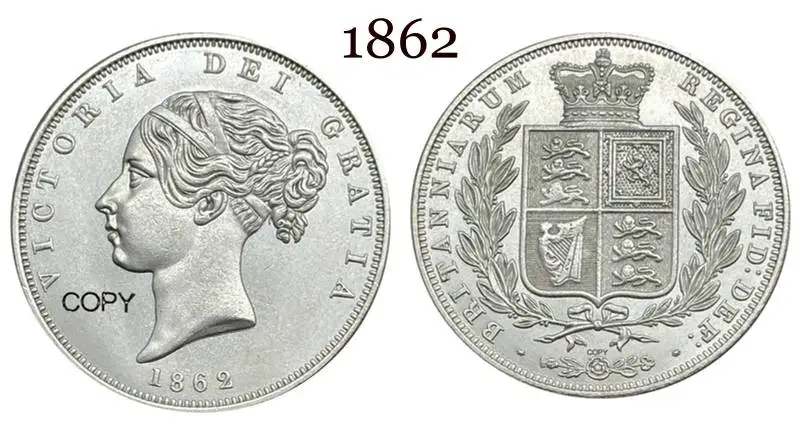 British Half Crown Coin Replica, 1840s-1850s 3 British Half Crown Coin Replica, 1840s-1850s - Image 3