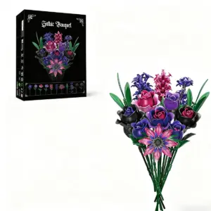 Enchanted Purple Rose Building Block Bouquet