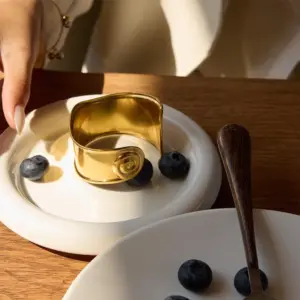 Stainless Steel Gold Wide Cuff Bracelet for Women 10 S0b927035e15241e194af530c51b1e7een