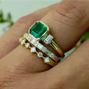 Elegant Green Zircon Rings Set for Women 7 S0b99c028d5404a88ac12e84e2c599d73Q