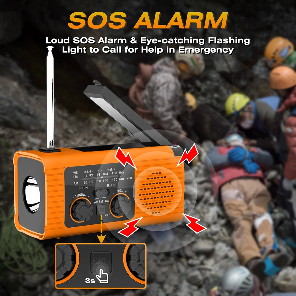 Portable Emergency Radio with 2000mAh Battery 4 Portable Emergency Radio with 2000mAh Battery - Image 4