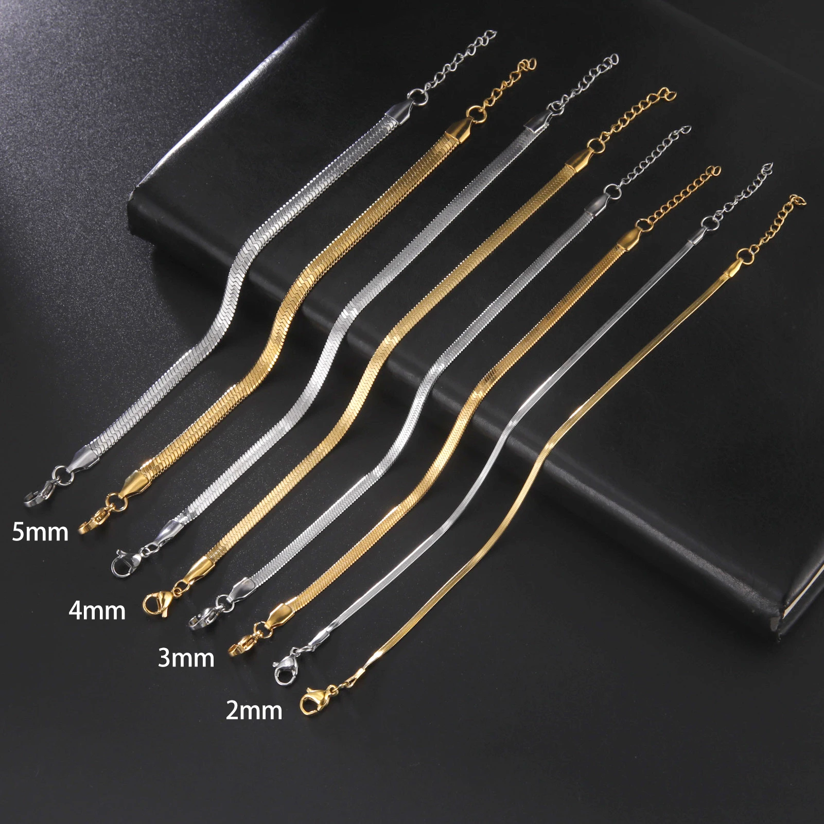 Gold Snake Chain Bracelet 17-24cm Adjustable 3 Gold Snake Chain Bracelet 17-24cm Adjustable - Image 3