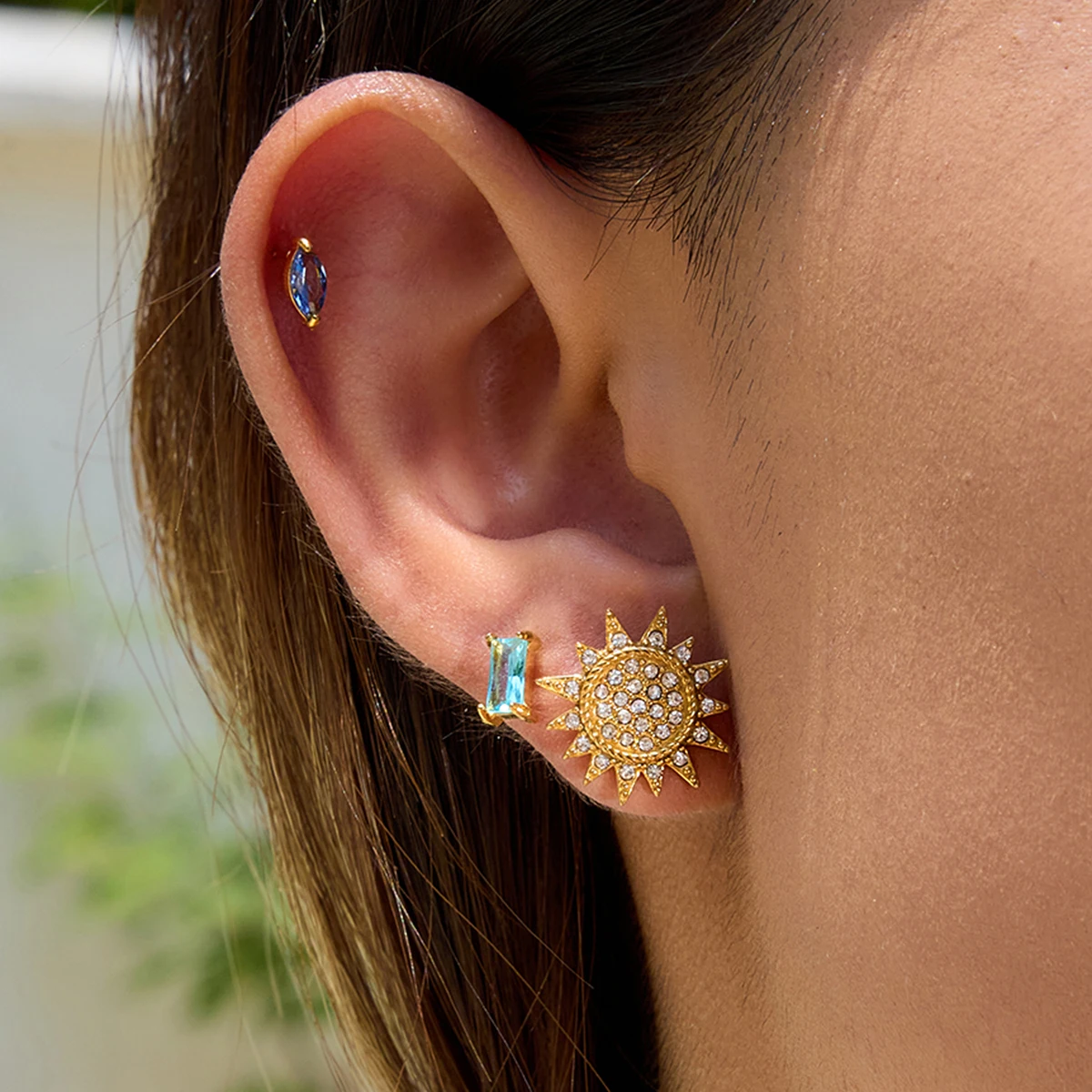 Celestial Stainless Steel Earrings Set 2 Celestial Stainless Steel Earrings Set - Image 2