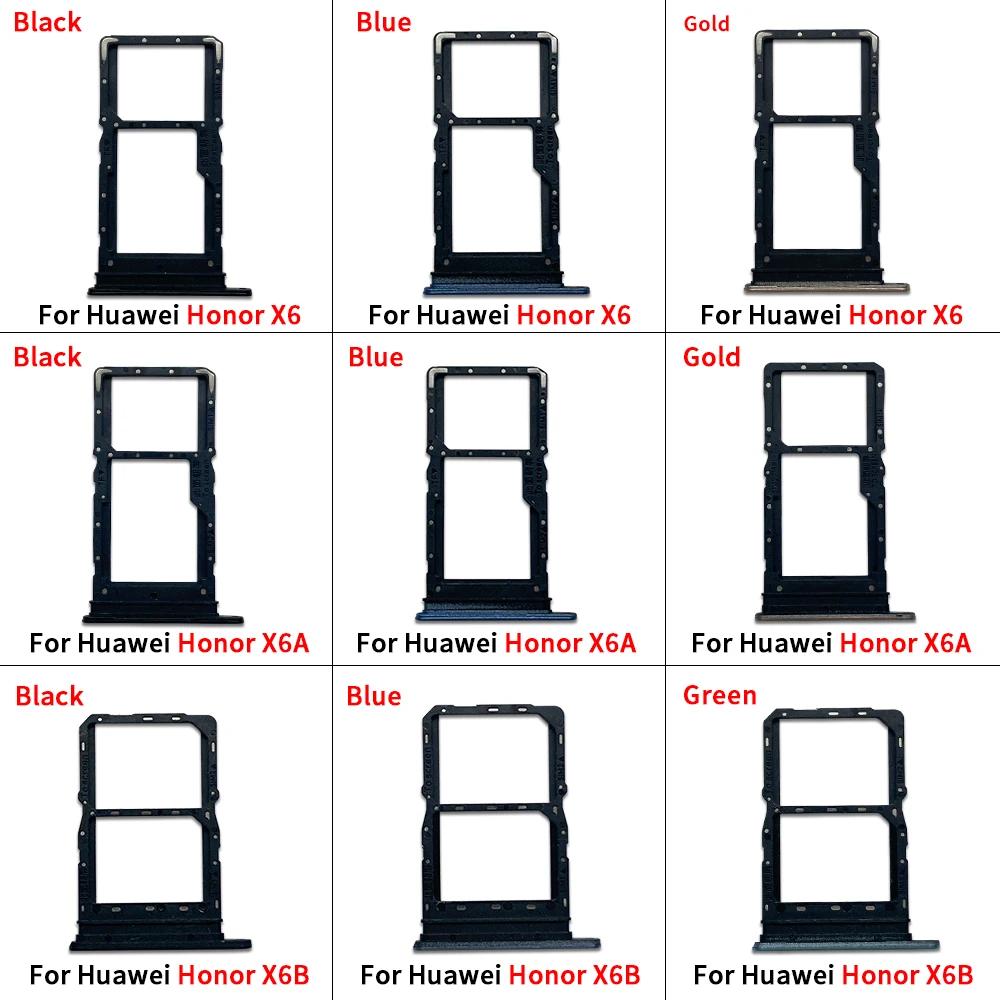 Huawei Honor X6 Dual SIM Card Tray Set in Black and Blue 4 Huawei Honor X6 Dual SIM Card Tray Set in Black and Blue - Image 4