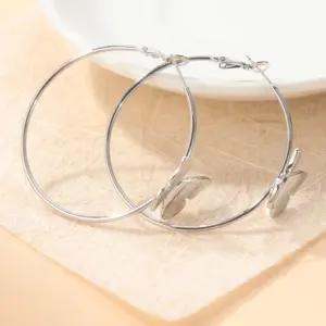 Silver Butterfly Hoop Earrings for Women 8 S0c1a150c181f4e1fa6dfca0f5d48528fC