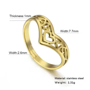 Adjustable Stainless Steel Hollow Heart Ring for Women 15 S0c69cea6adea462fa32e5b1de502b8d7I