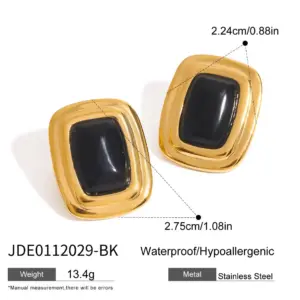 Stainless Steel Oval Agate Stud Earrings 15 S0c7d268ed0c44d678e2d4344bac5b398v 2