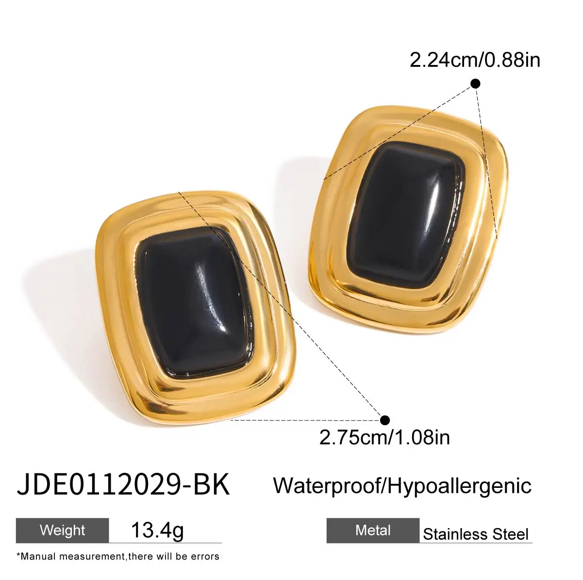 Stainless Steel Oval Agate Stud Earrings 7 Stainless Steel Oval Agate Stud Earrings - Image 7